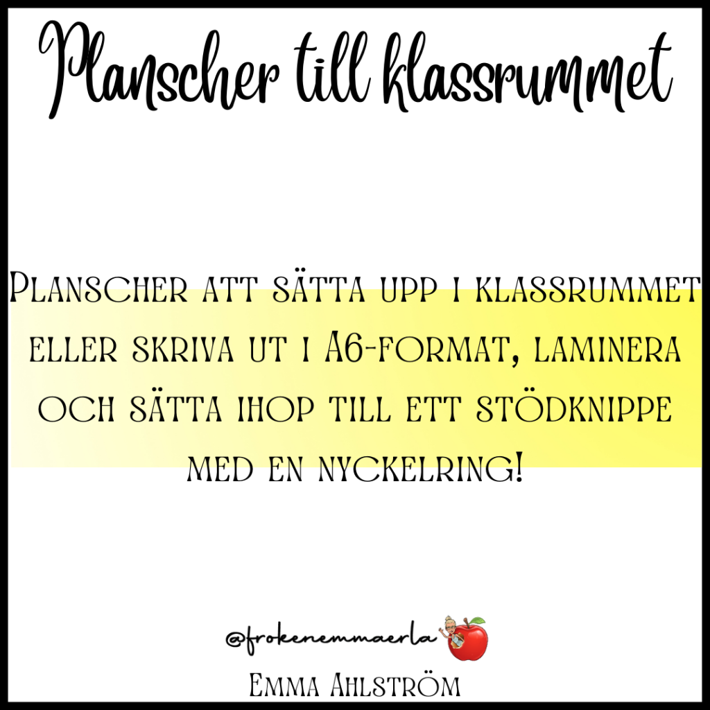 PLANSCHER TILL KLASSRUMMET
