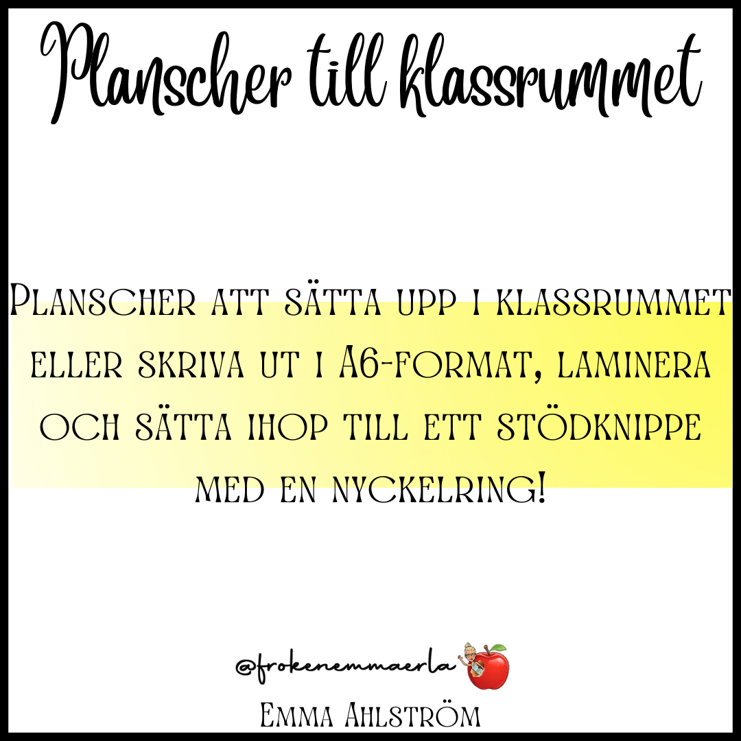 PLANSCHER TILL KLASSRUMMET