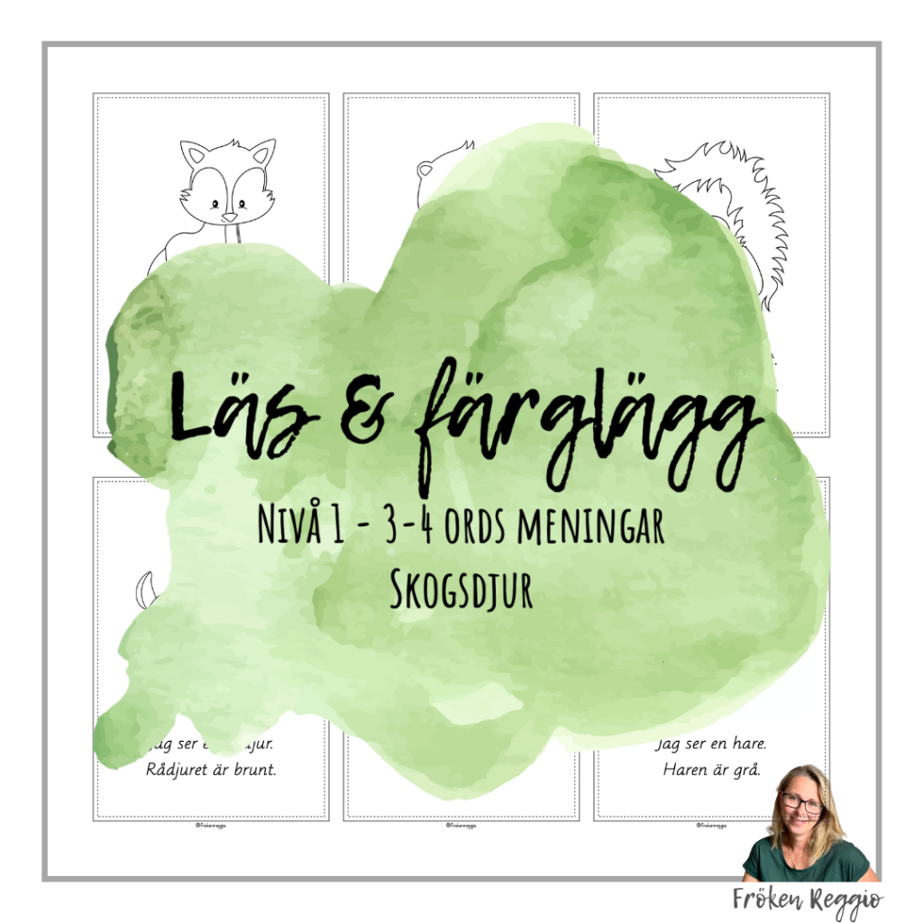Läs och färglägg med enkla texter – Nivå 1 – Skogsdjur