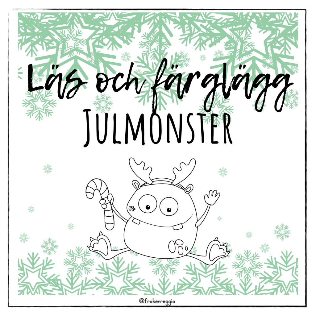 Läs och färglägg julmonster