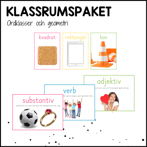 SIMPLE paket: väggalfabet och skyltar med riktiga bilder