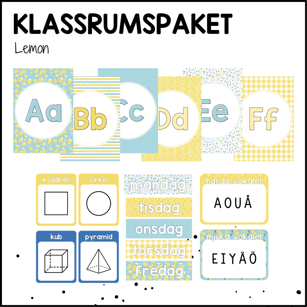 LEMON paket: väggalfabet + skyltar