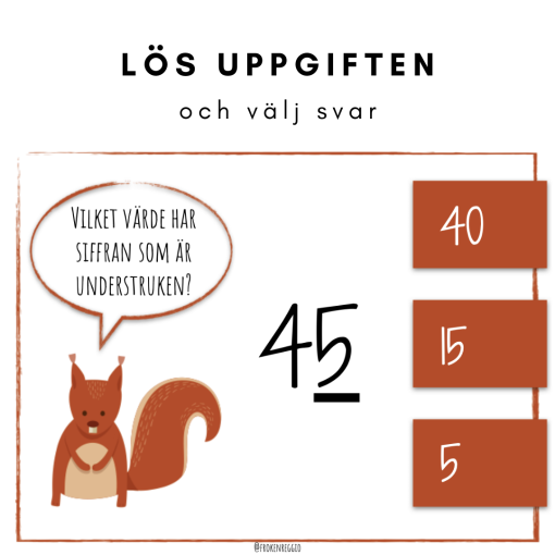 Räkna med ekorren - Vilket är talets värde?