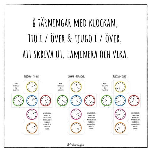 Klockan med en tärning tio i/över & tjugo i/över