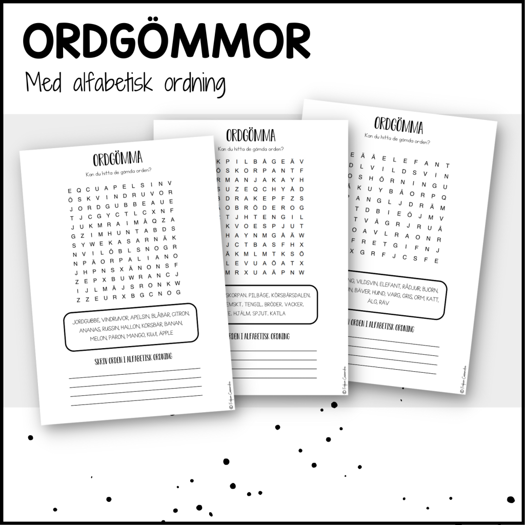 Ordgömmor & alfabetisk ordning