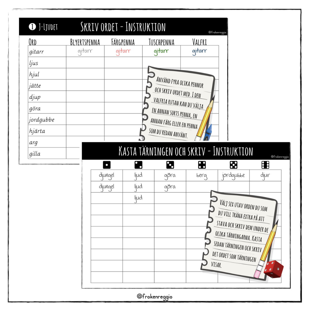 Träna på att stava J-ljudet