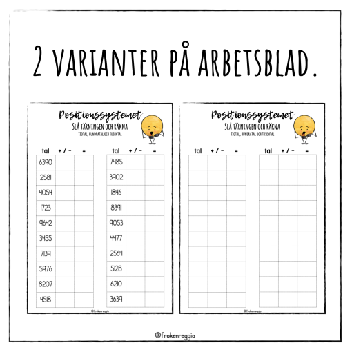 Positionssystemet 10-tal, 100-tal & 1000-tal