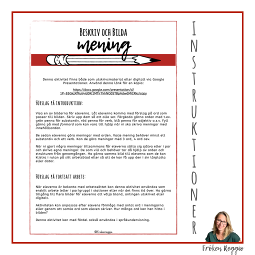 Beskriv och bilda mening - Jul