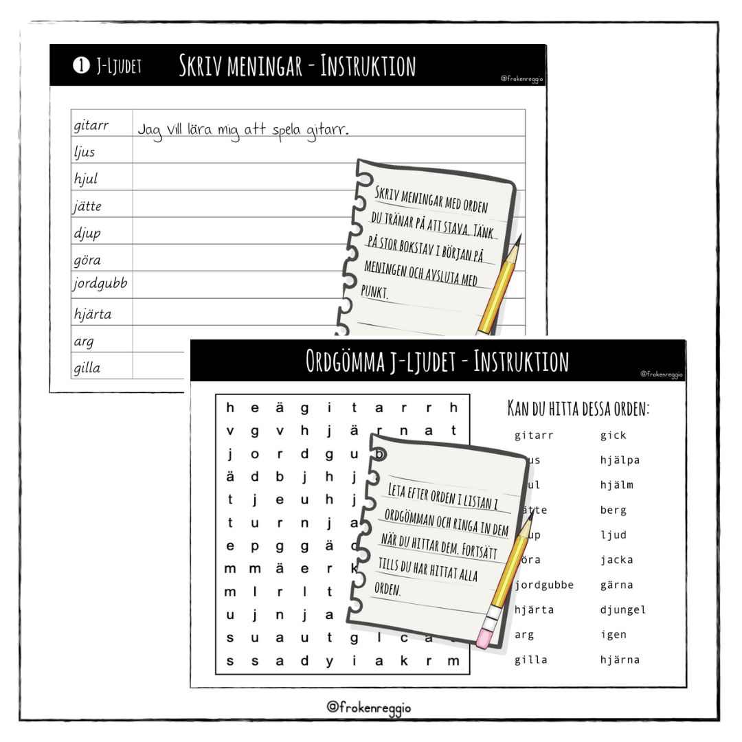 Träna på att stava J-ljudet