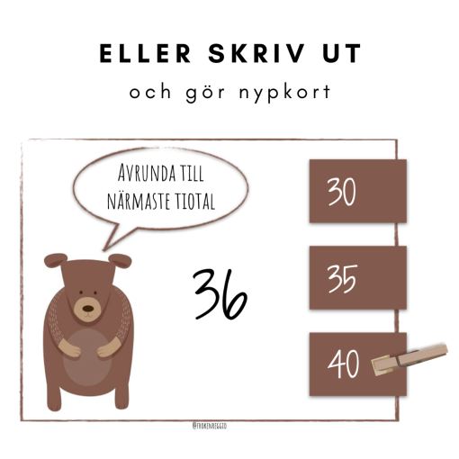 Räkna med björnen - avrunda närmaste tiotal