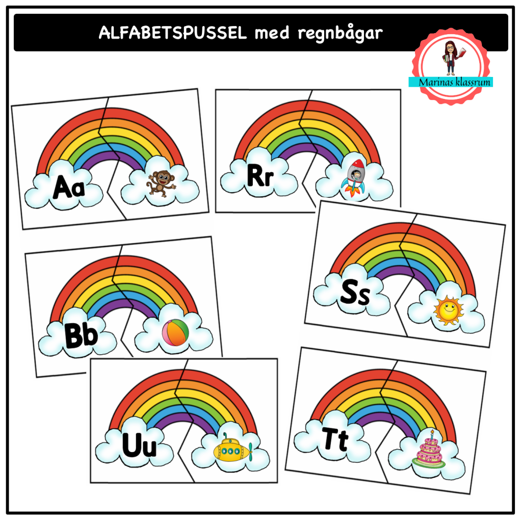 Regnbågs pussel ABC