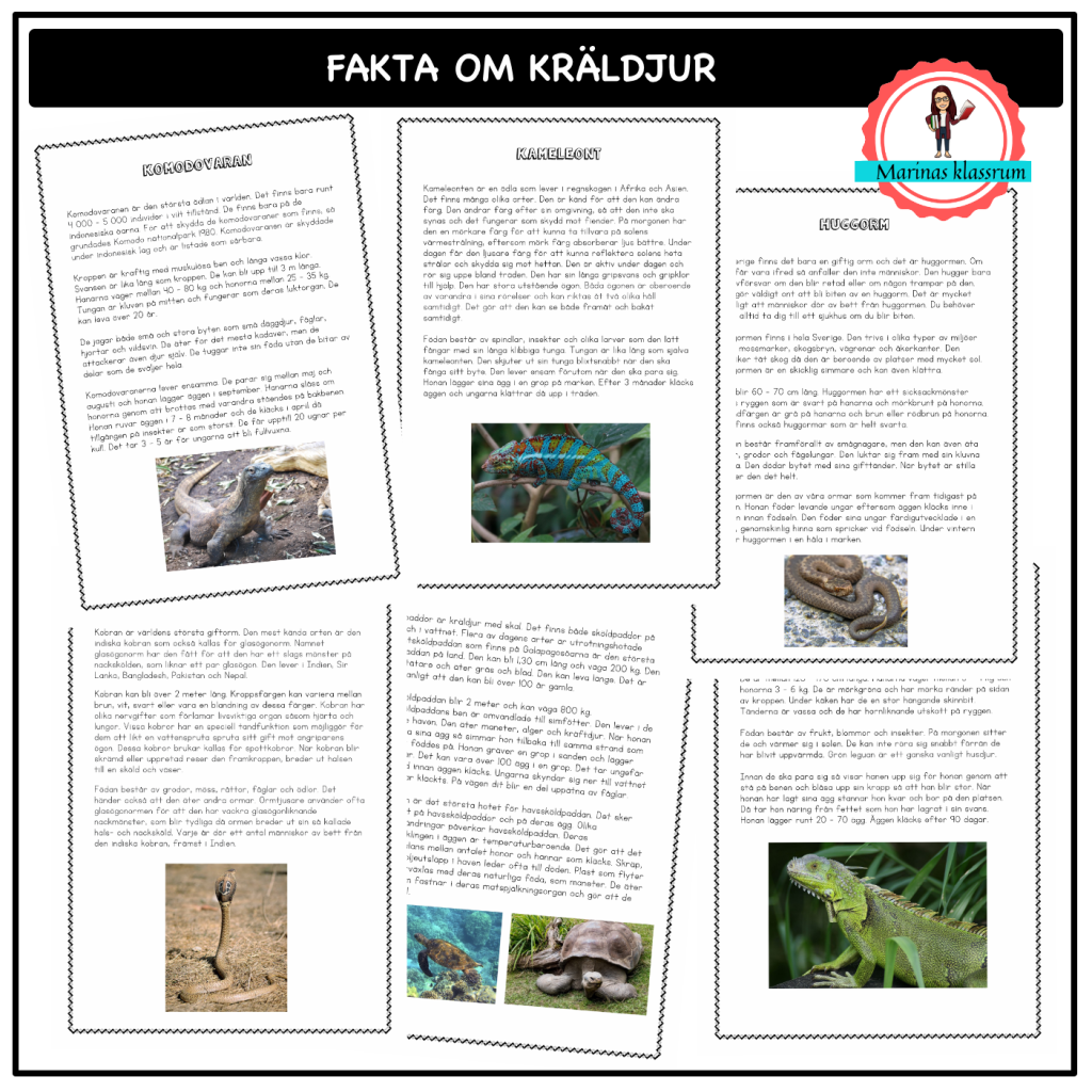 Faktatexter om kräldjur