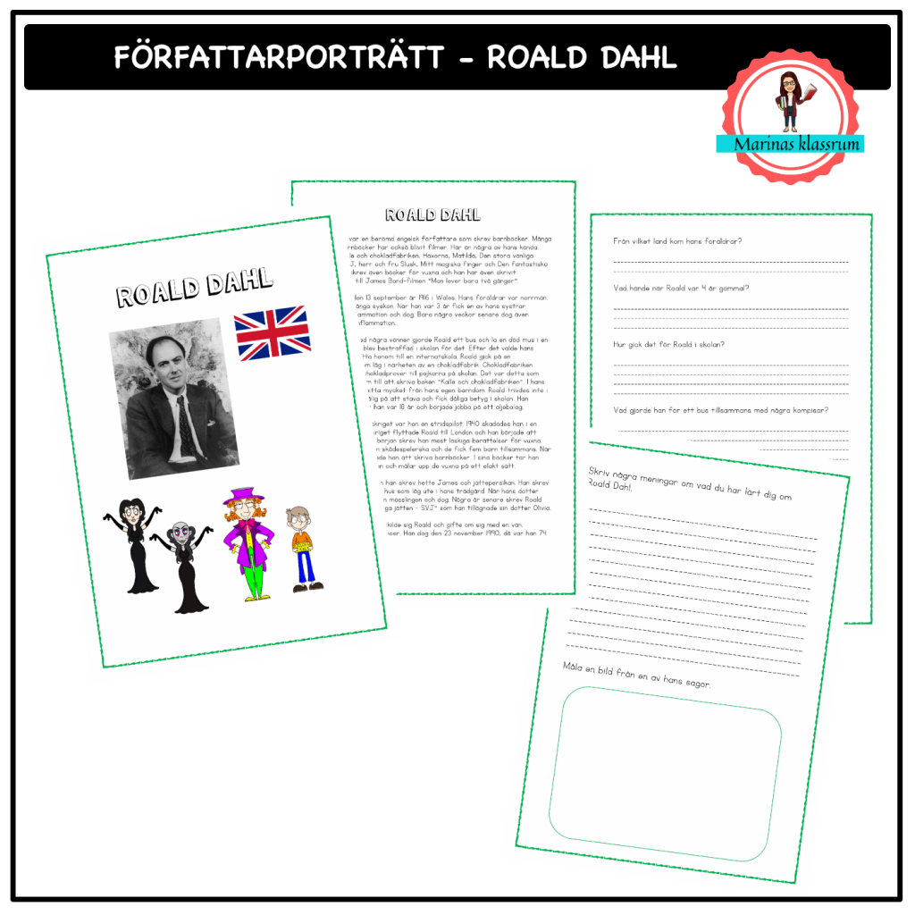 Författarporträtt Roald Dahl