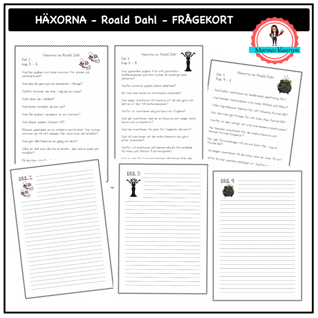 Häxorna frågekort för boksamtal