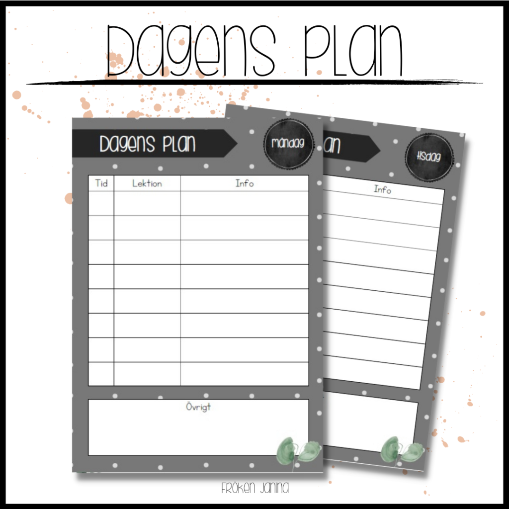 Dagens plan (planeringsmallar)