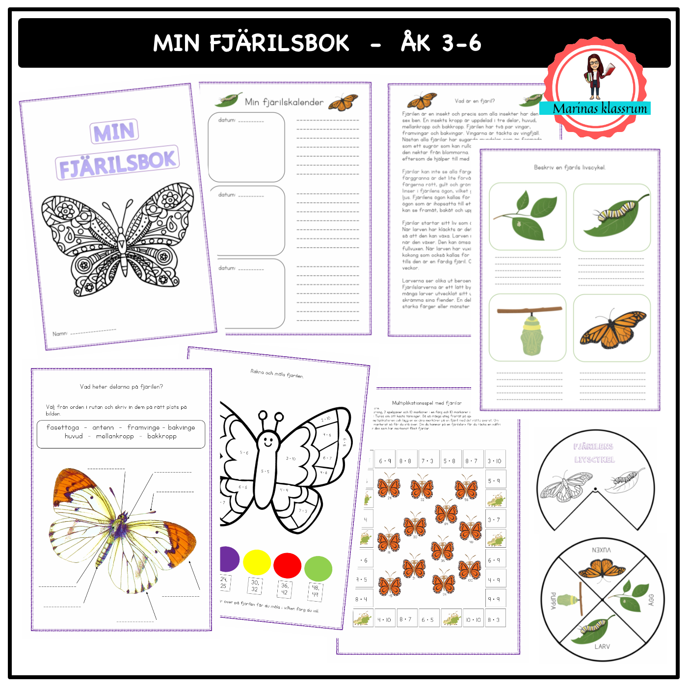 Min fjärilsbok åk 3-6