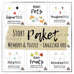 Engelska paket med memory och pussel