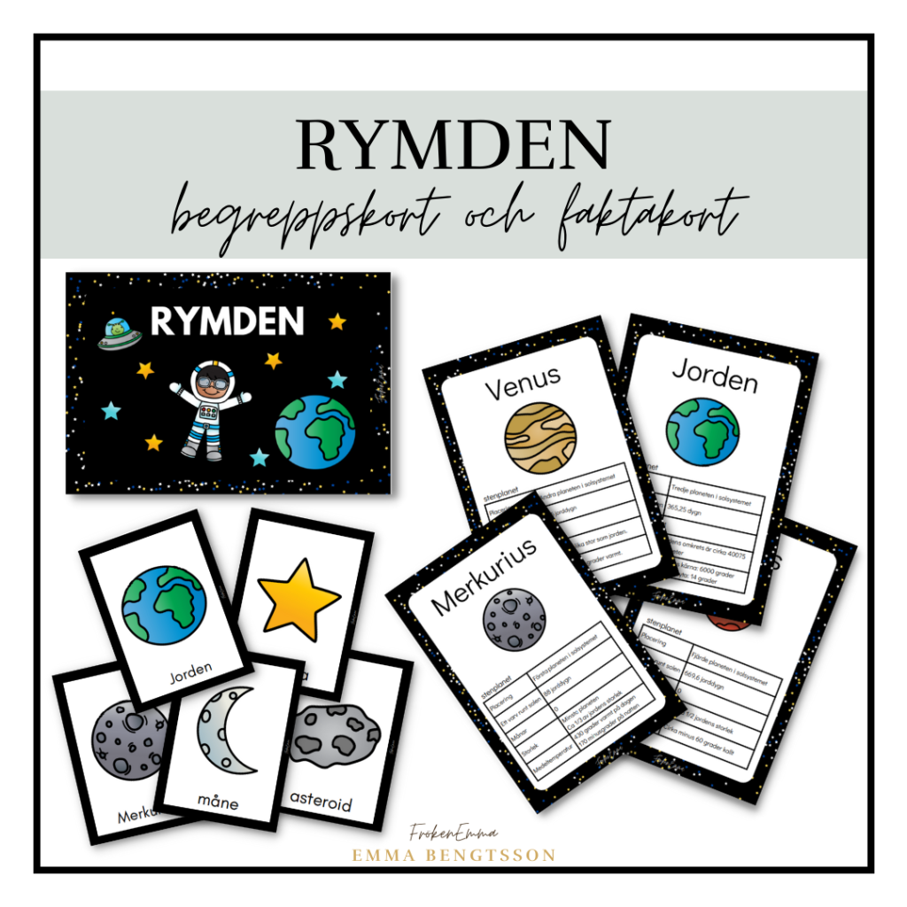 Rymden begreppskort och faktakort
