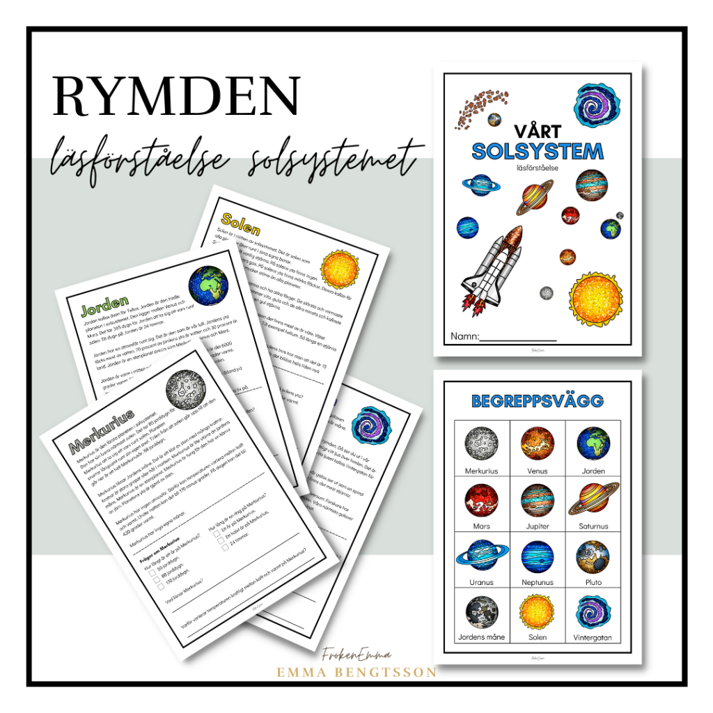 Rymden häfte – läsförståelse solsystemet