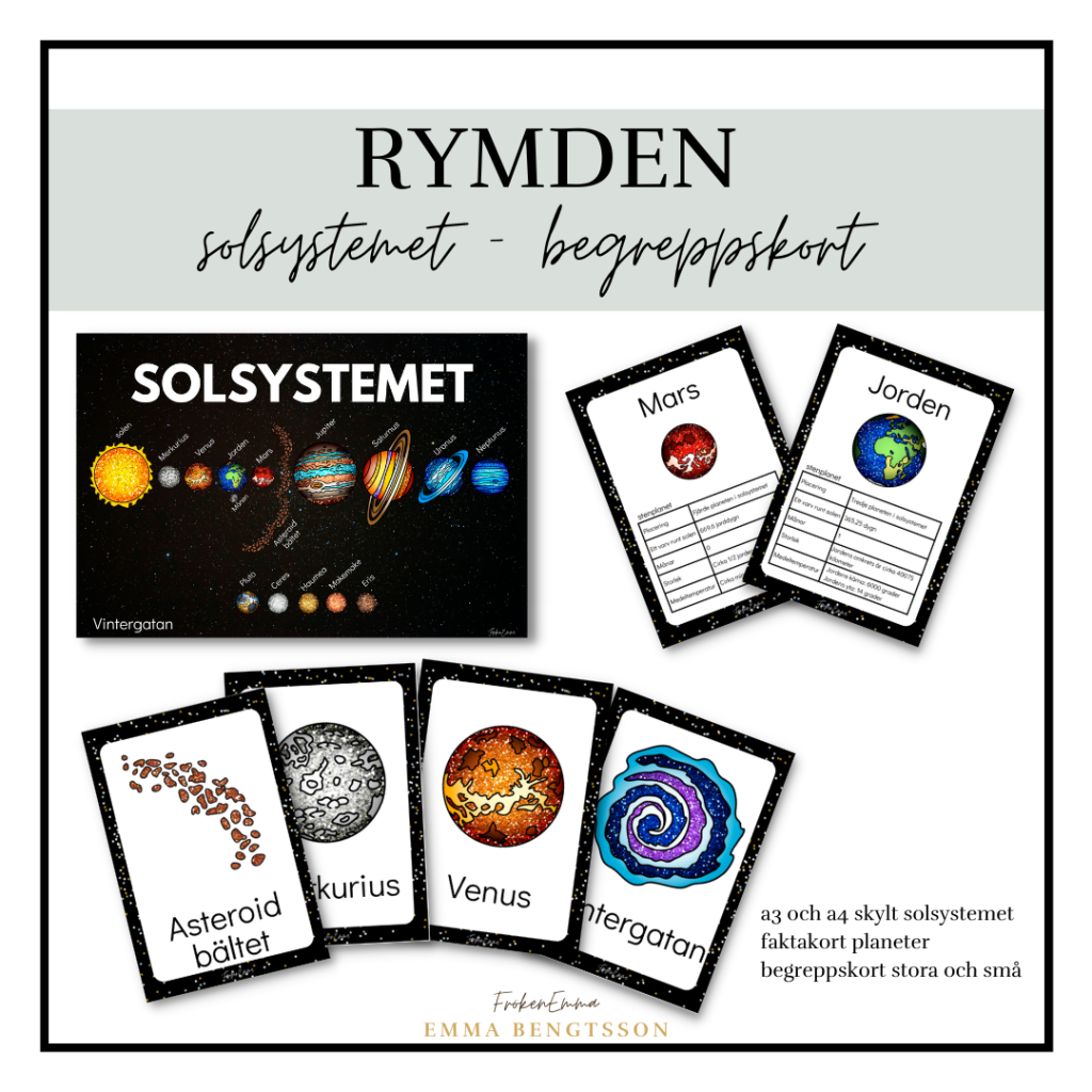 Rymden begreppskort solsystemet