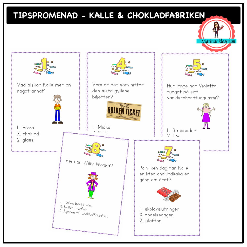 Kalle och chokladfabriken tipspromenad