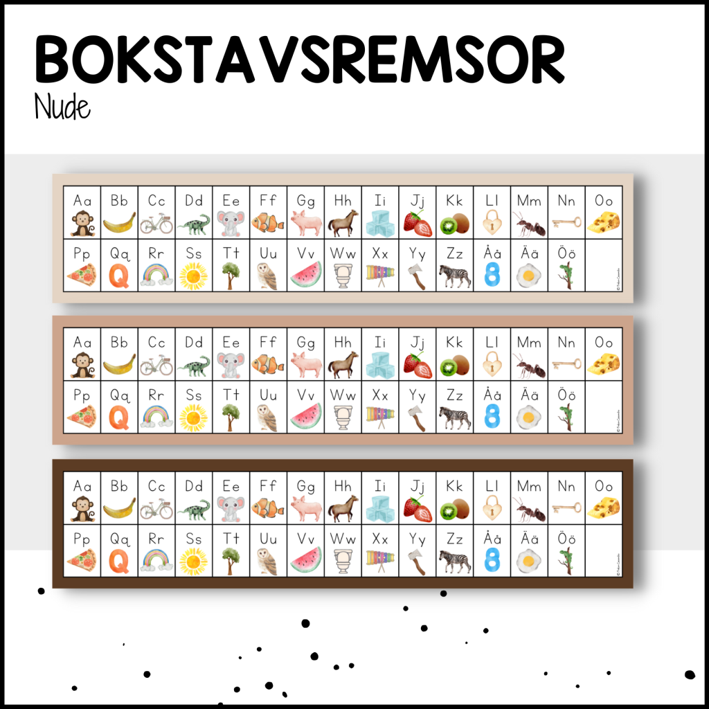 NUDE: bokstavsremsor