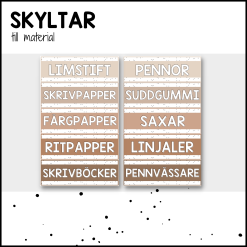 NUDE: skyltar till material