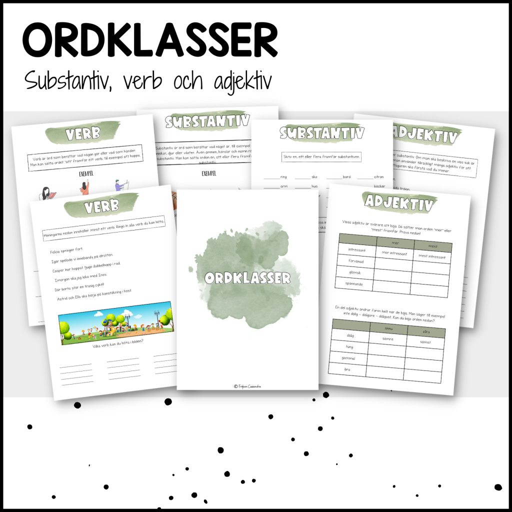 Ordklasser: substantiv, verb & adjektiv
