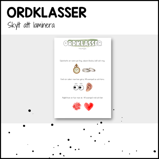 Ordklasser: substantiv, verb & adjektiv