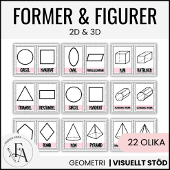 Bubbelgum: Posters - Geometriska former och figurer 2D & 3D (rosa)