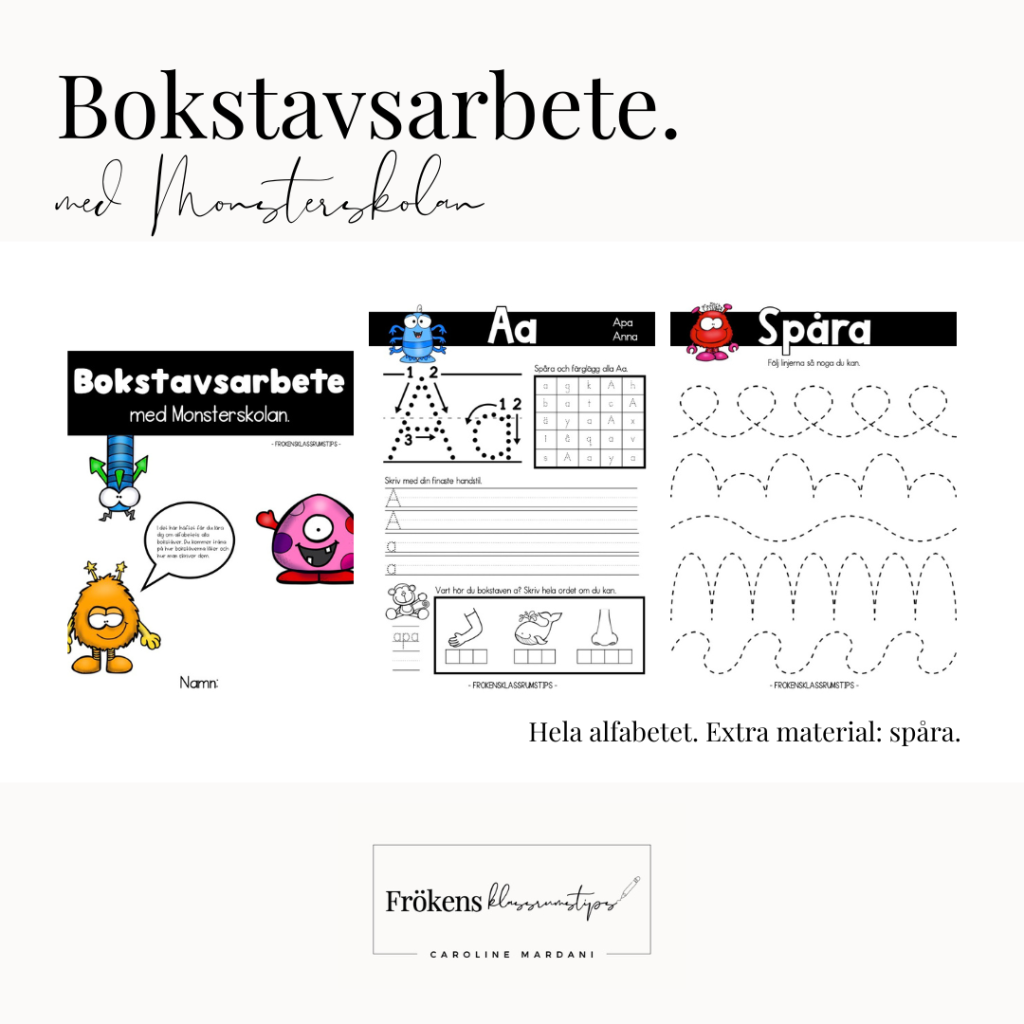 Bokstavsarbete med Monsterskolan