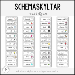 Stilrena, redigerbara schemaskyltar