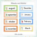 Skyltar veckodagar, månader och årstider – svenska och engelska - bild 3