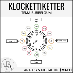 Klocketiketter (tema bubbelgum)