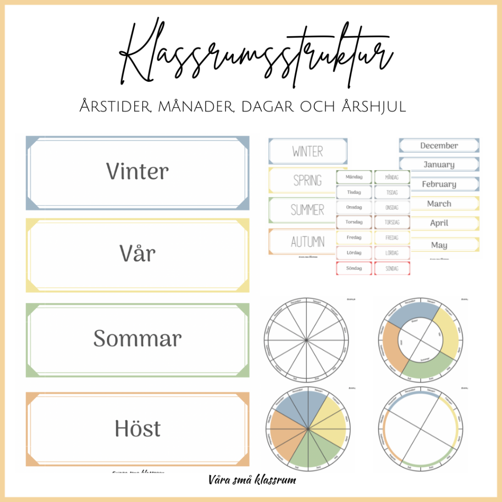 Klassrumsstruktur – Årstider, månader, dagar och årshjul