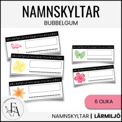 Namnskyltar bubbelgum