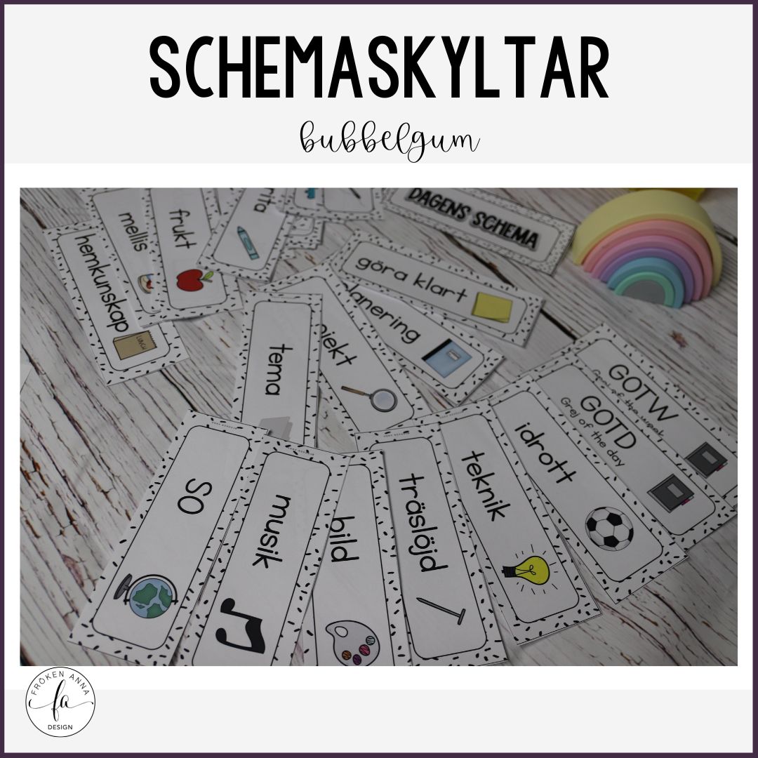 Stilrena, redigerbara schemaskyltar