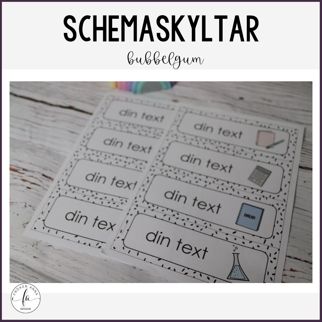 Stilrena, redigerbara schemaskyltar