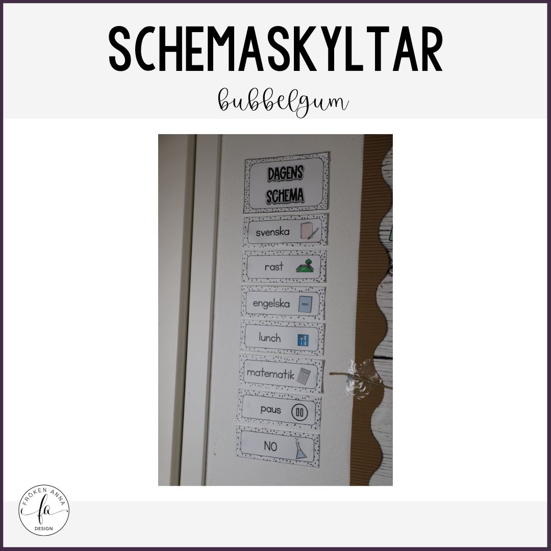 Stilrena, redigerbara schemaskyltar