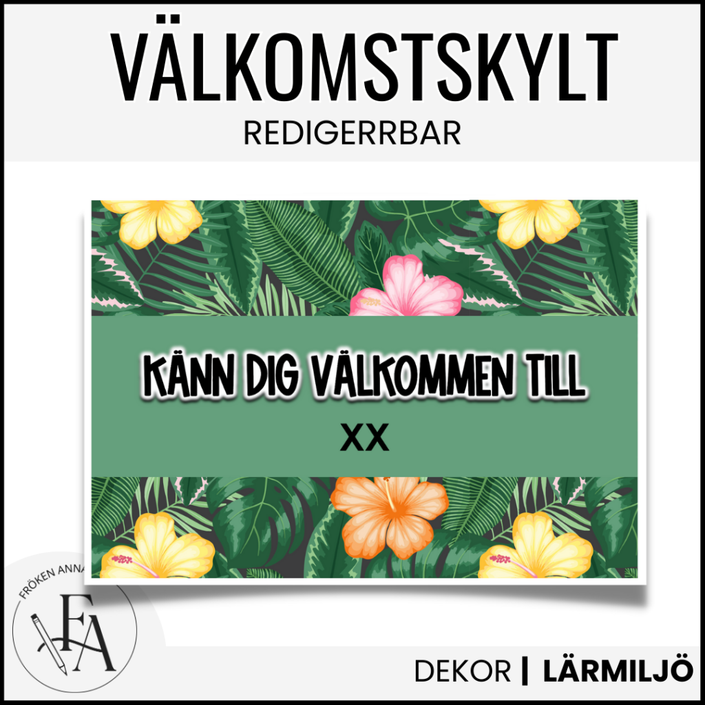 Redigerbar välkomstskylt (bubbelgum)