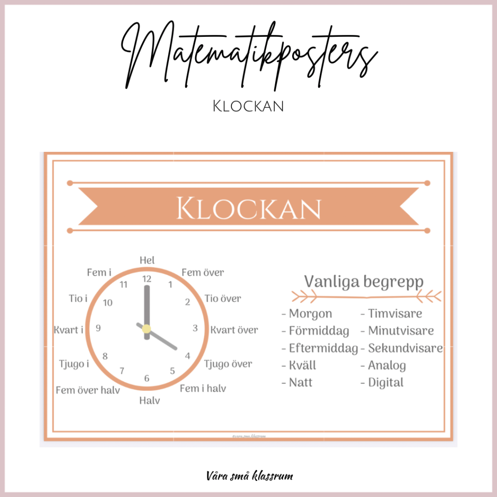 Matetmatikposters – Klockan
