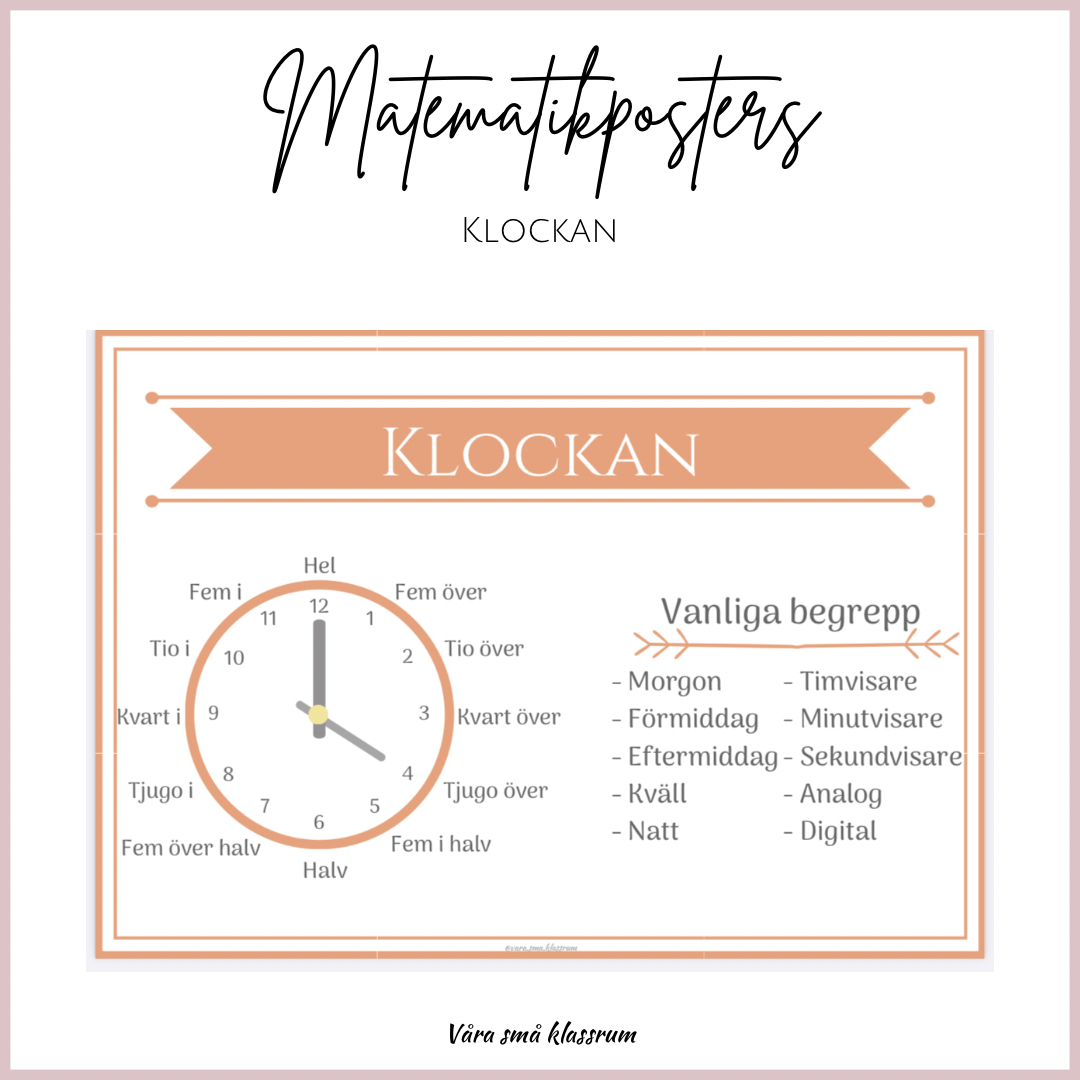 Matetmatikposters - Klockan