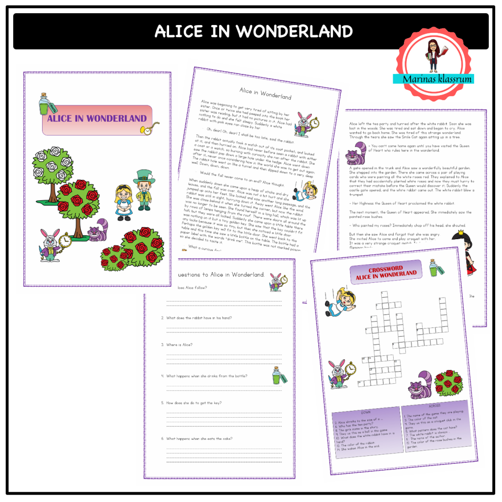 Alice in Wonderland – worksheets to a classic story