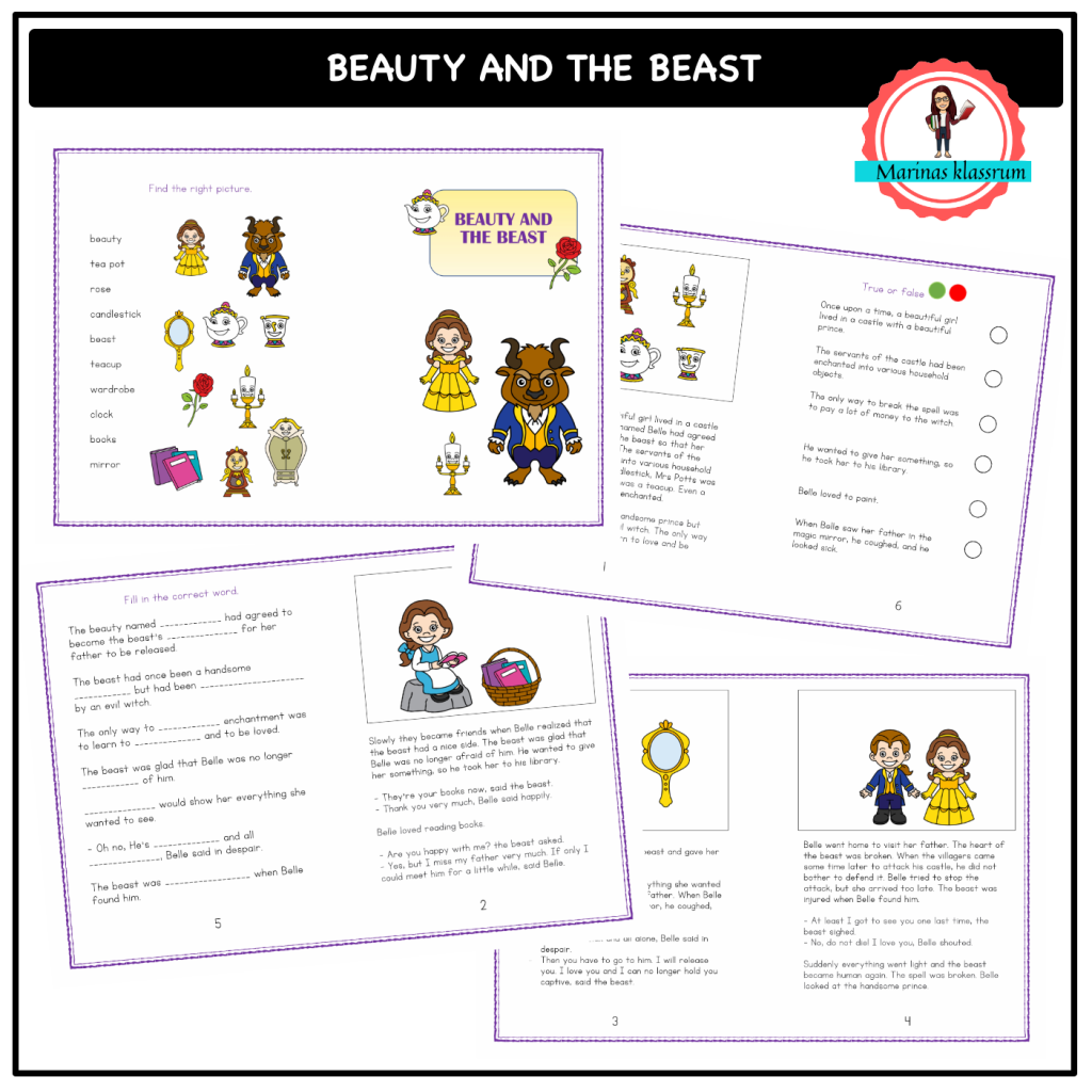 The beauty and the beast – story book