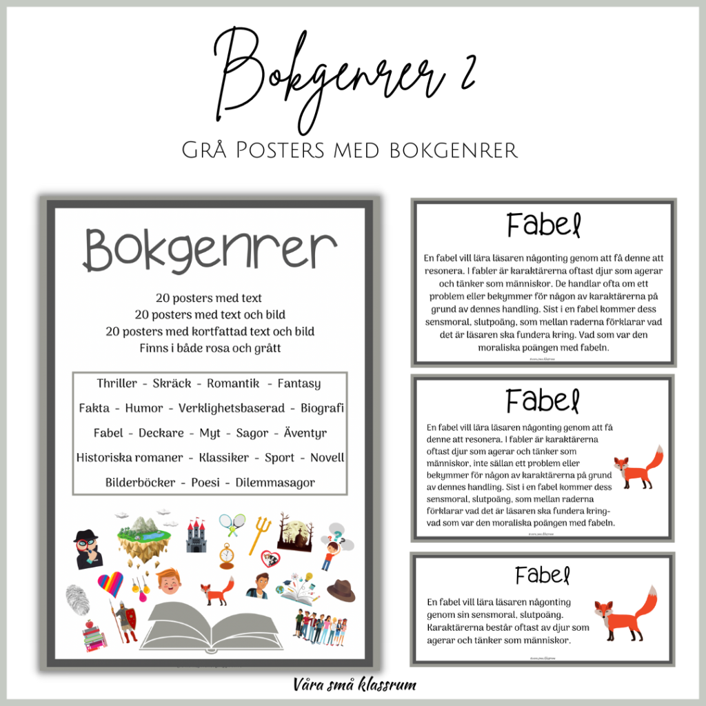Bokgenrer 2 – gråa posters