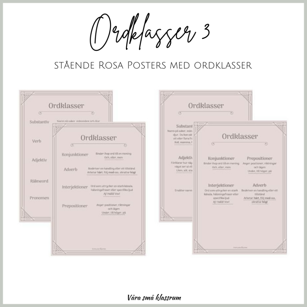 Ordklasser 3 – rosa