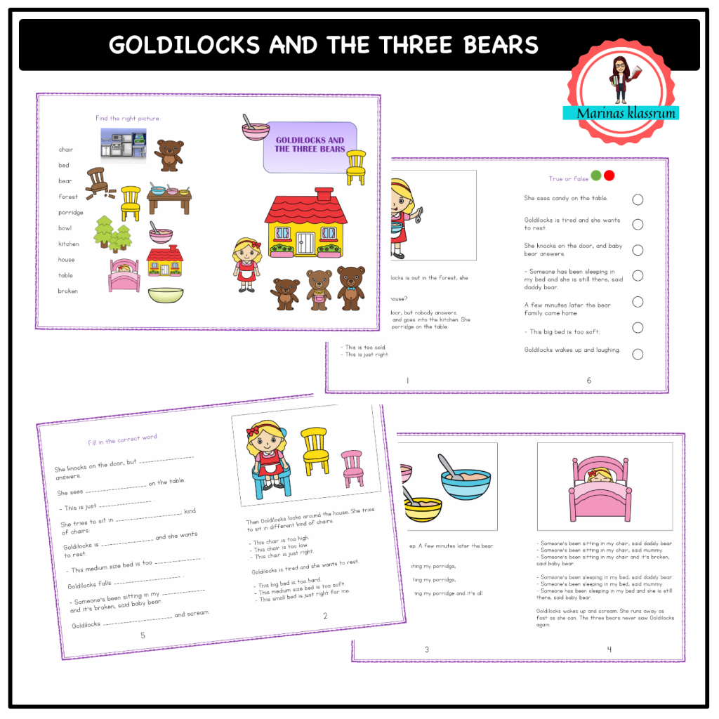 Goldilocks and the three bears – story book
