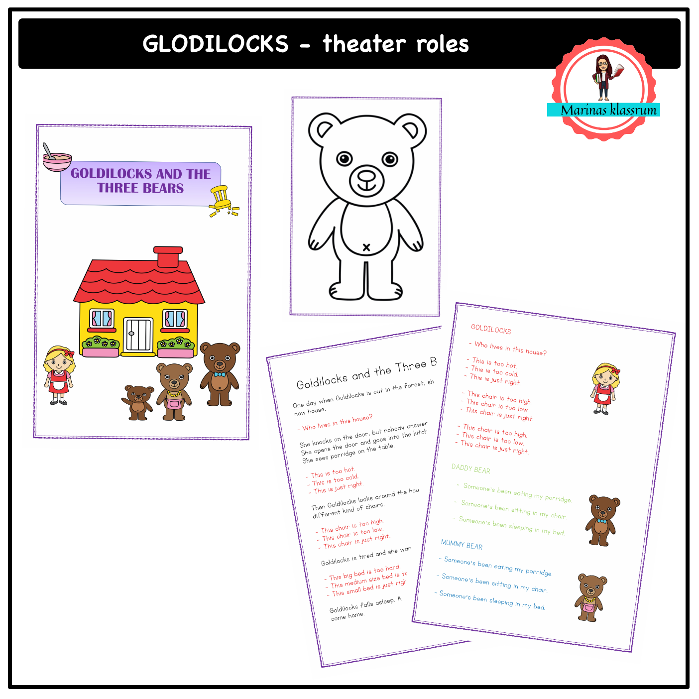 Goldilocks and the three bears - theater roles