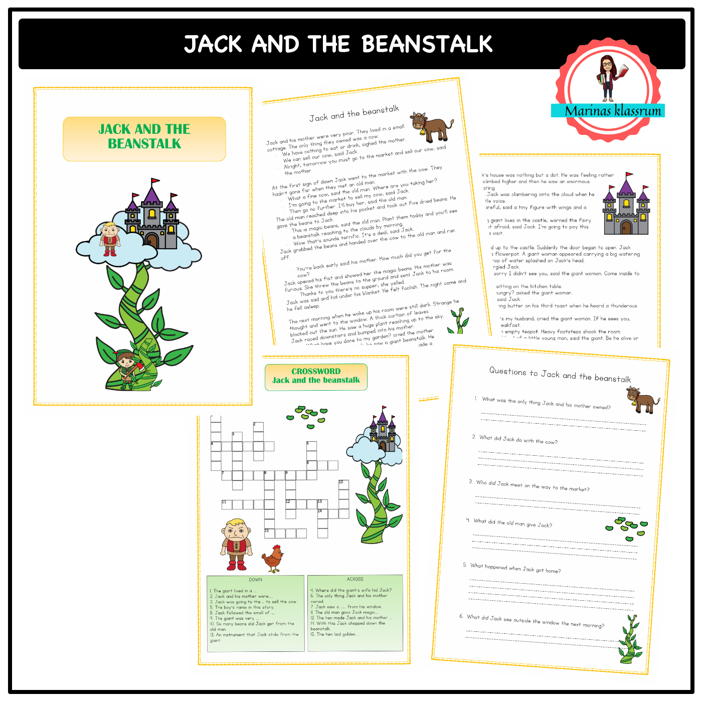 Jack and the beanstalk - worksheets to a classic story