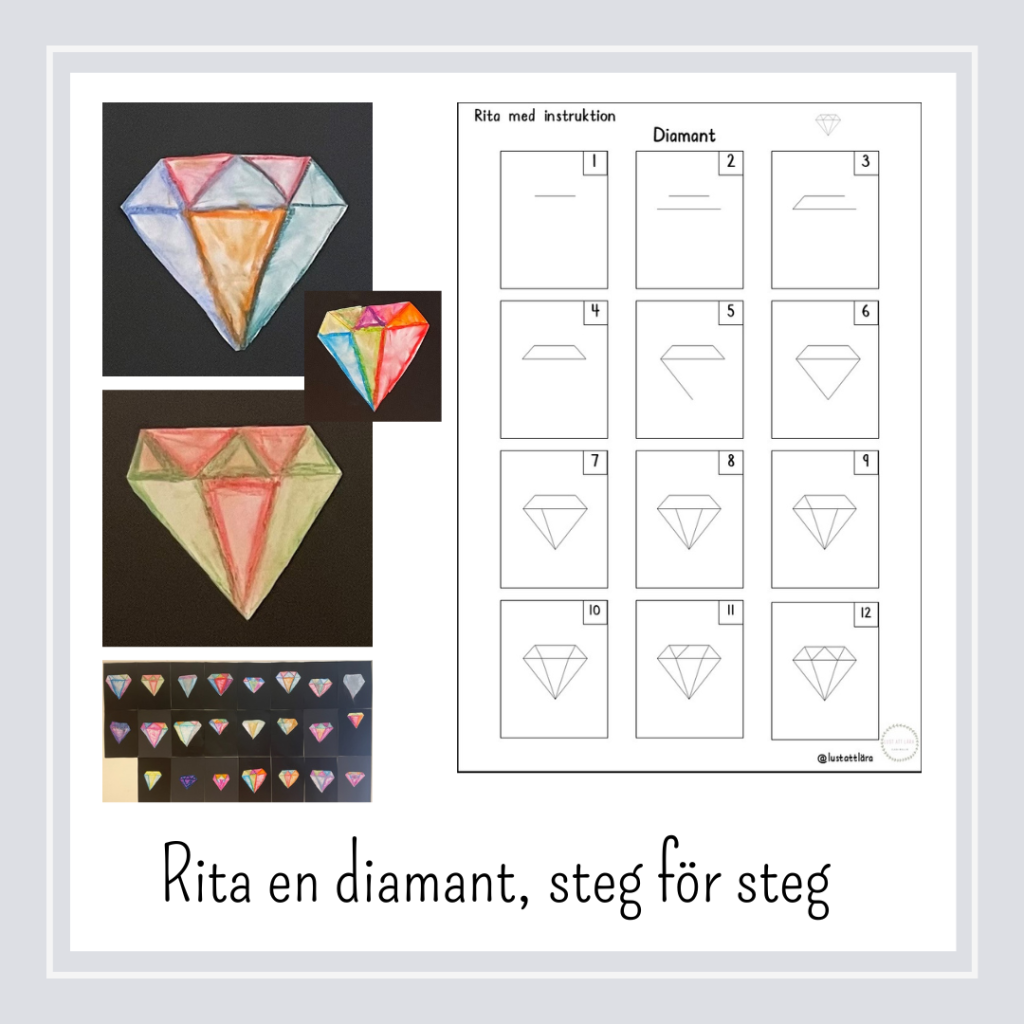Rita en diamant, steg för steg